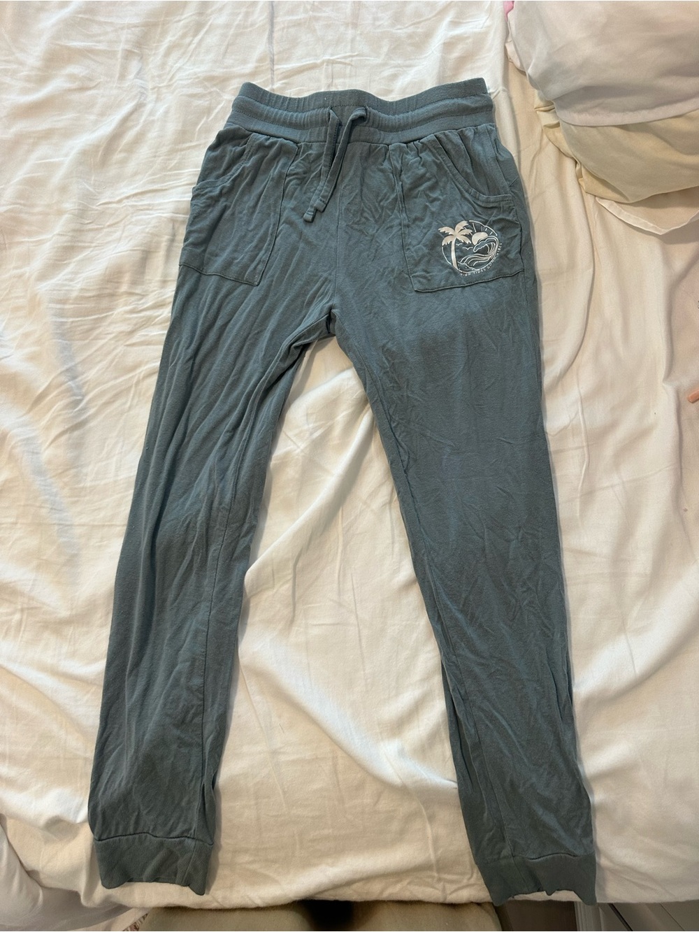 Nomad Slate Blue Kids Jogger Pants with Palm Logo